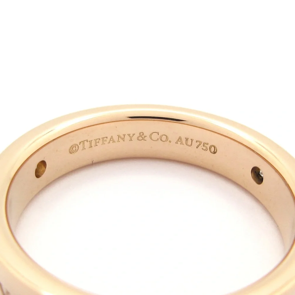 Tiffany & Co. Flat Band Ring Ring 18K Rose Gold Diamond